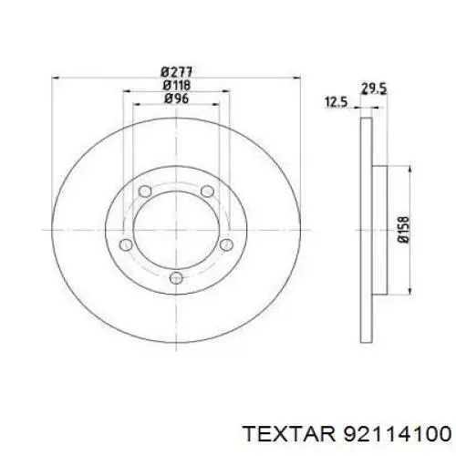 Передние тормозные диски 92114100 Textar