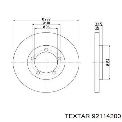 Передние тормозные диски 92114200 Textar