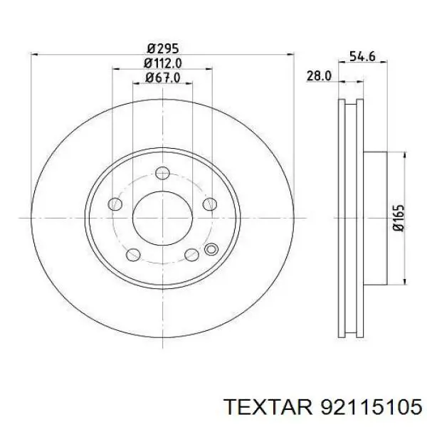 Передние тормозные диски 92115105 Textar