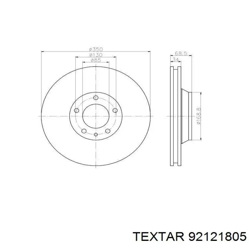 92121805 Textar Диск тормозной передний