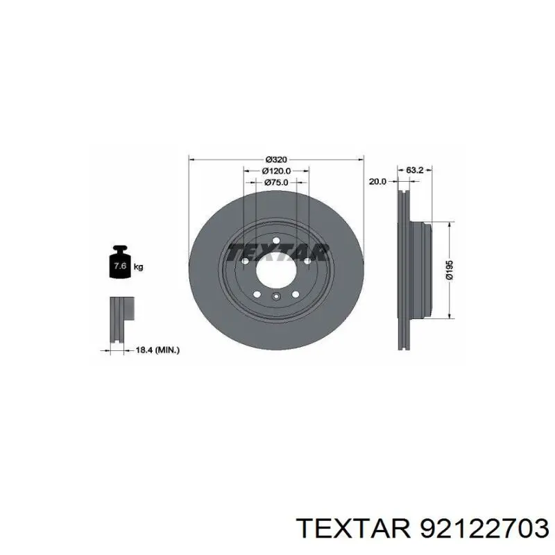 Тормозные диски 92122703 Textar