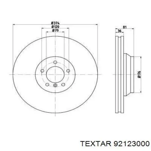 Передние тормозные диски 92123000 Textar