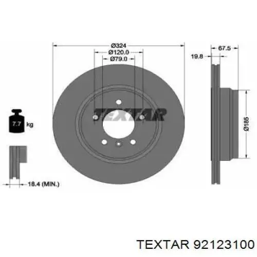 Тормозные диски 92123100 Textar