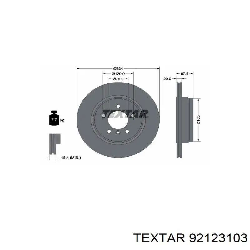 Тормозные диски 92123103 Textar