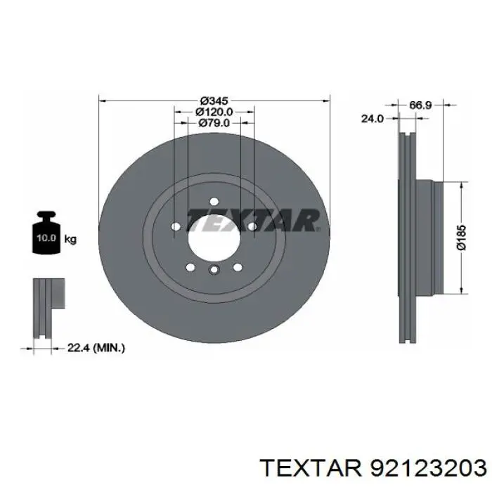 Задний тормозной диск Textar 92123203 цена, от 76.93 USD