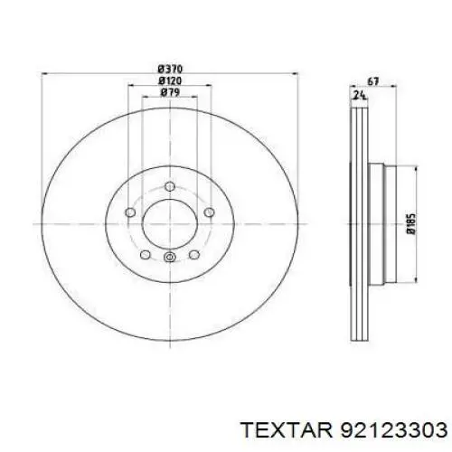 Тормозные диски 92123303 Textar