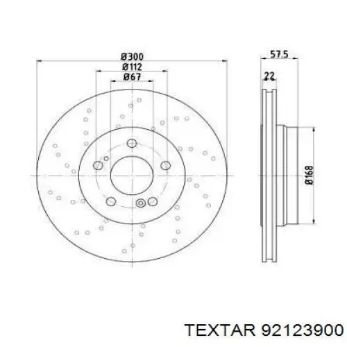 Тормозные диски 92123900 Textar