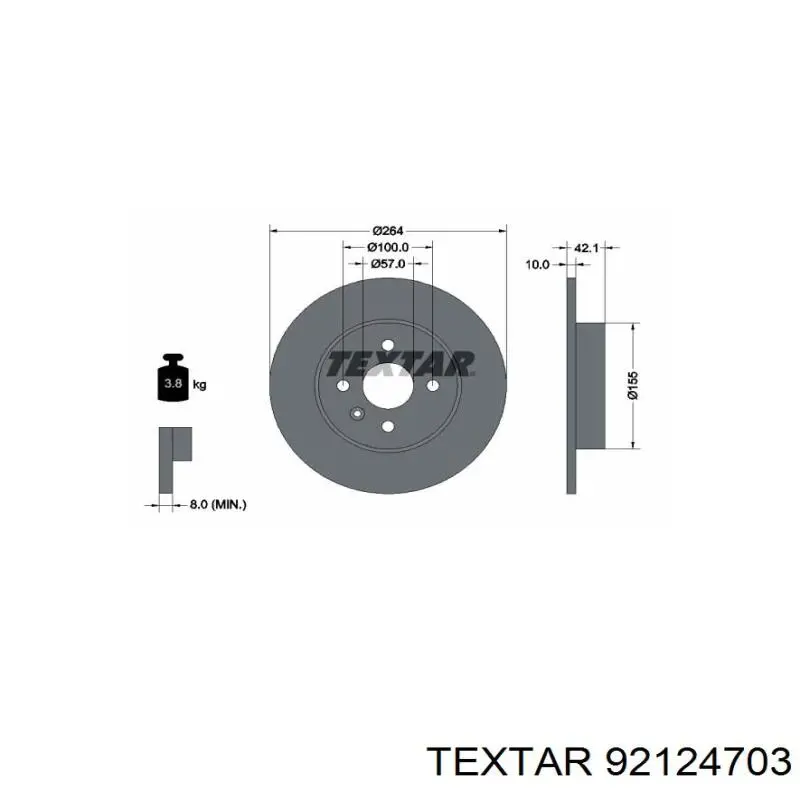 Тормозные диски 92124703 Textar