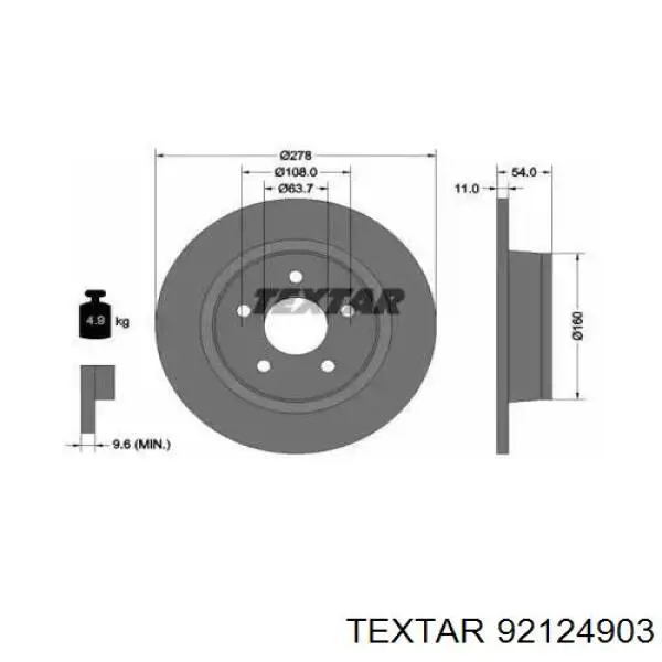 92124903 Textar тормозные диски