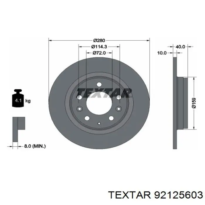 Тормозные диски 92125603 Textar