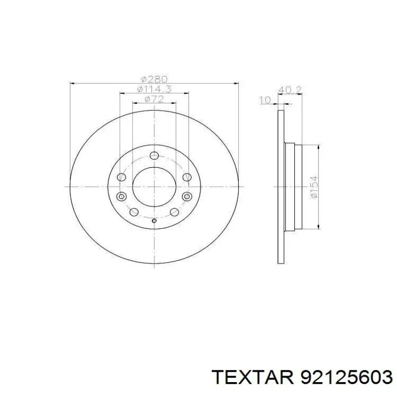 Задний тормозной диск Textar 92125603 цена, от 31.67 USD