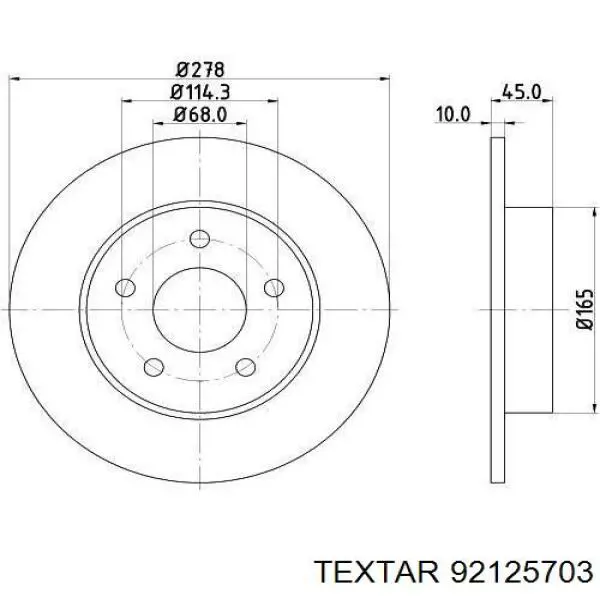 Тормозные диски 92125703 Textar