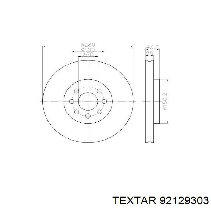 Купить 92129303 Textar Ротор тормозной