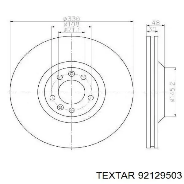 Тормоз дисковый передний Textar 92129503 цена, от 65.77 USD