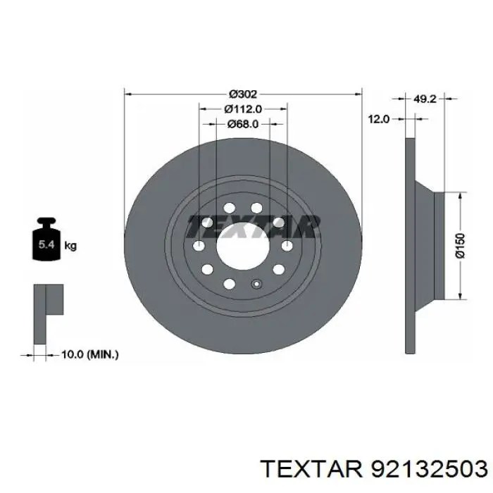 92132503 Textar тормозные диски