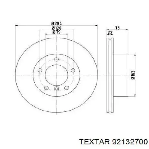 Передние тормозные диски 92132700 Textar