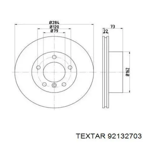 92132703 Textar диск тормозной передний