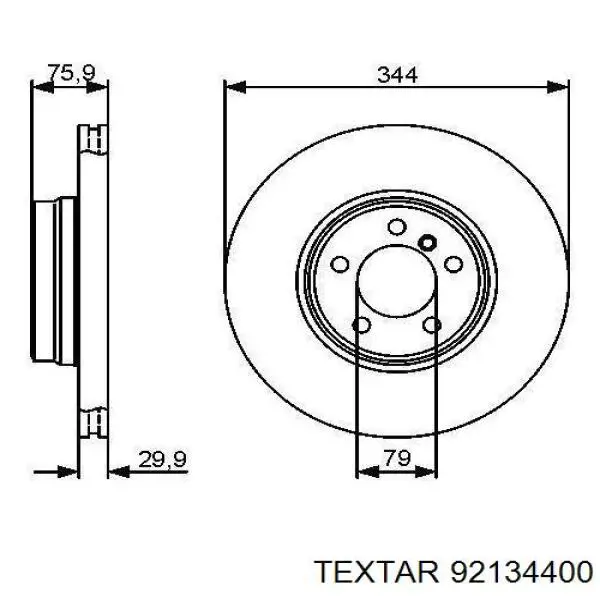 Купить 92134400 Textar Ротор тормозной