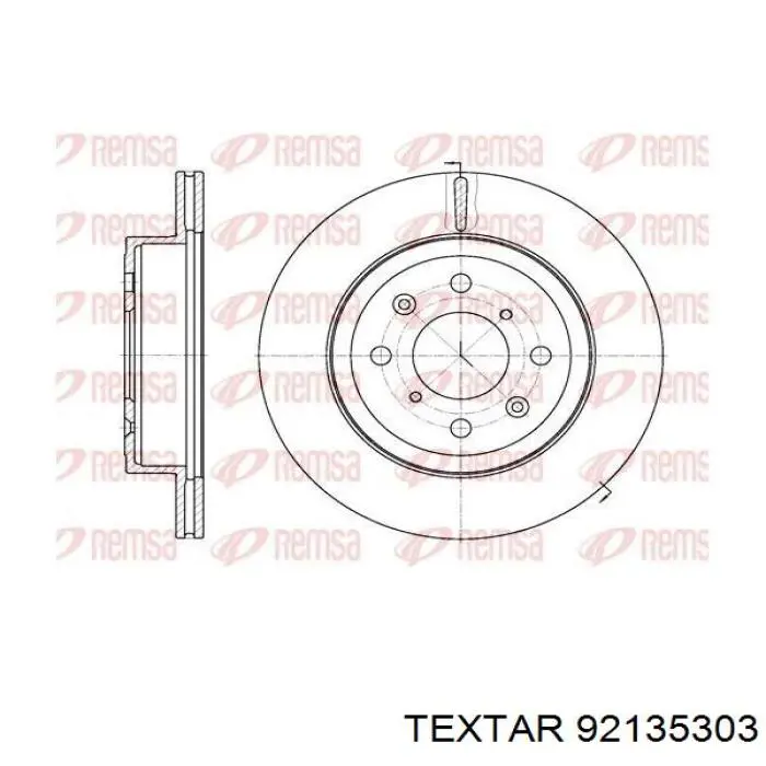 Передние тормозные диски 92135303 Textar