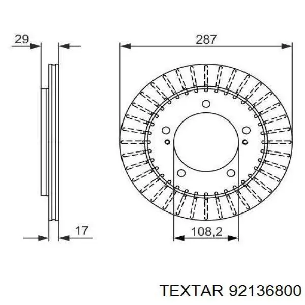 Передние тормозные диски 92136800 Textar