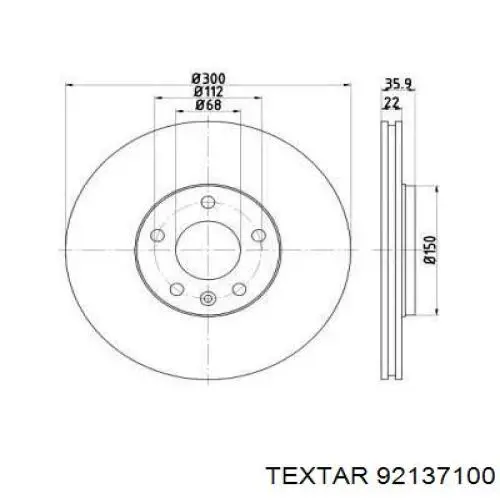 Тормозные диски 92137100 Textar