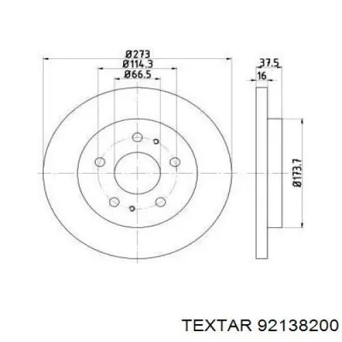 Передние тормозные диски 92138200 Textar