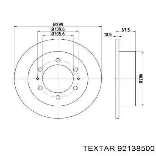 Тормозные диски 92138500 Textar