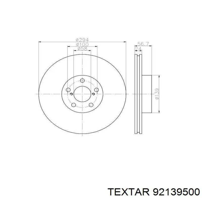 Купить 92139500 Textar Ротор тормозной