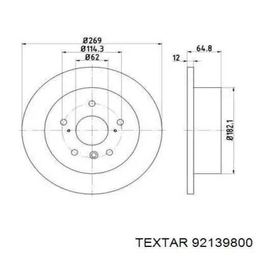 Тормозные диски 92139800 Textar