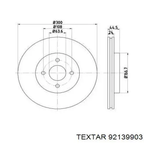 92139903 Textar передние тормозные диски