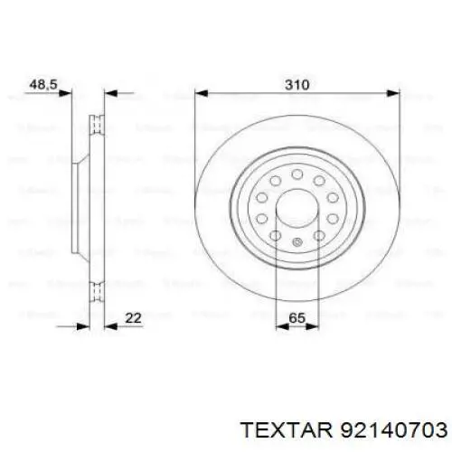 Тормозные диски 92140703 Textar