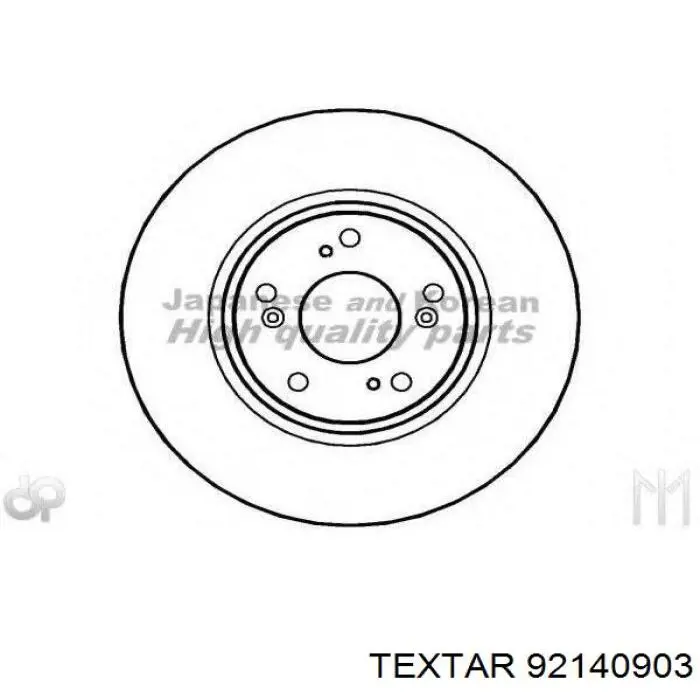 92140903 Textar Диск тормозной передний