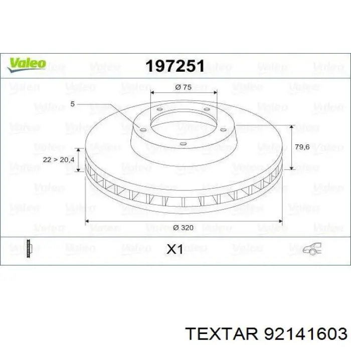 Задний тормозной диск Textar 92141603 цена, от 77.18 USD