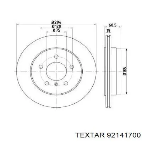 Тормозные диски 92141700 Textar