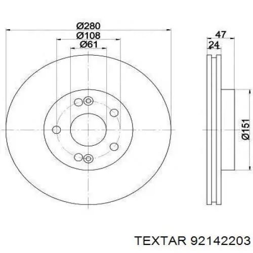 Тормозные диски 92142203 Textar