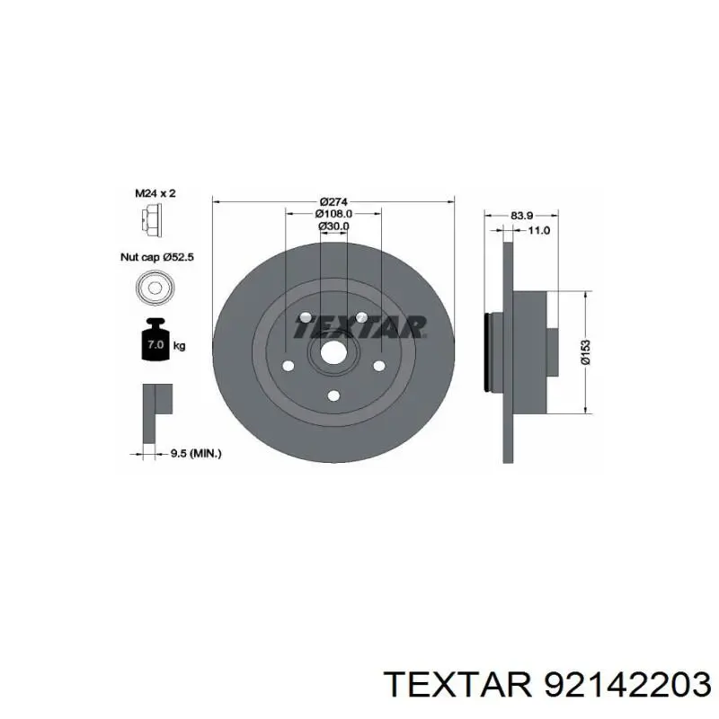 Тормозные диски 92142203 Textar