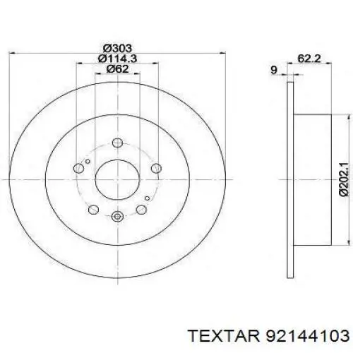 Задний дисковый тормоз Textar 92144103