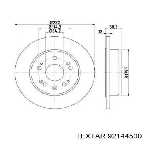 Тормозные диски 92144500 Textar