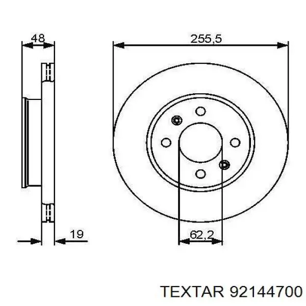 Передний тормозной диск Textar 92144700