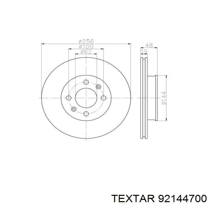 Тормоз дисковый передний Textar 92144700 цена, от 34.80 USD