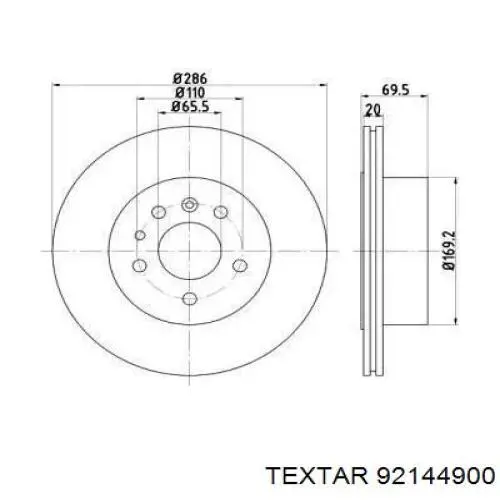 Тормозные диски 92144900 Textar