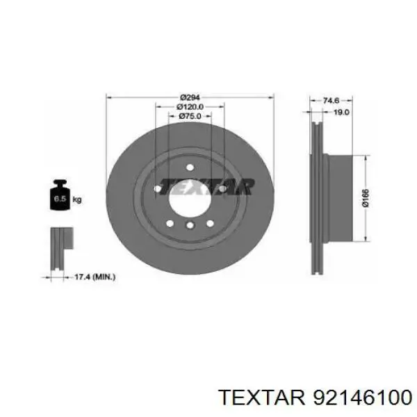 Тормозные диски 92146100 Textar