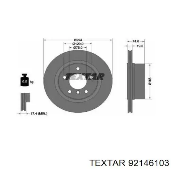 Тормозные диски 92146103 Textar