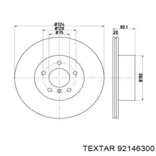 Тормозные диски 92146300 Textar