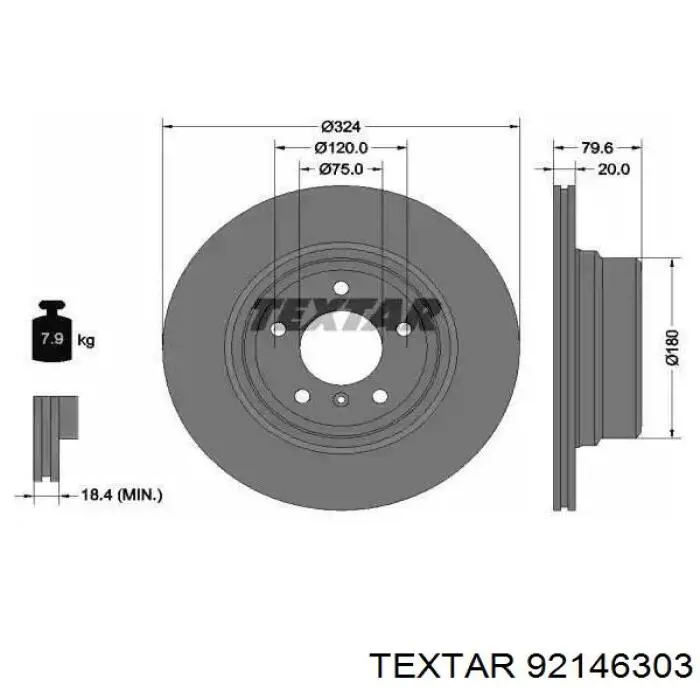 Тормозные диски 92146303 Textar