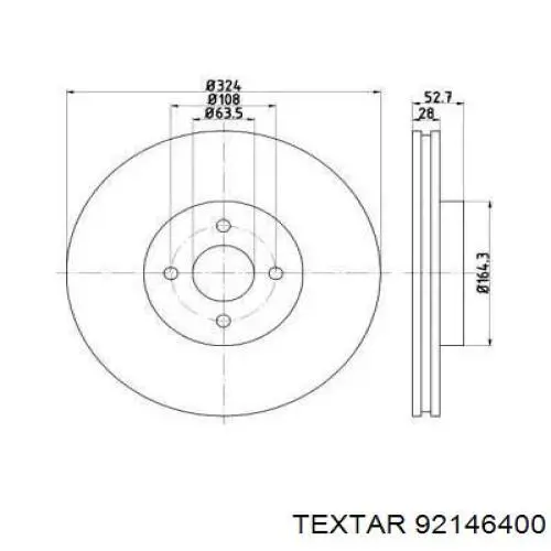 Передние тормозные диски 92146400 Textar