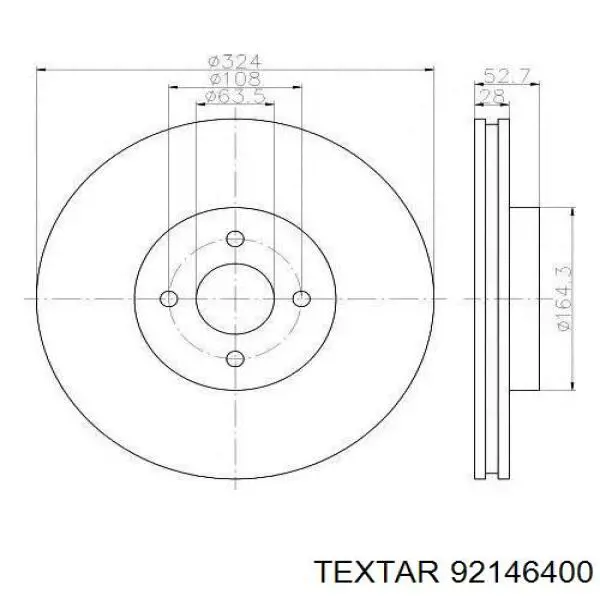 Купить 92146400 Textar Ротор тормозной