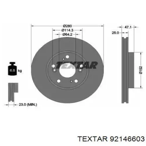 92146603 Textar тормозные диски