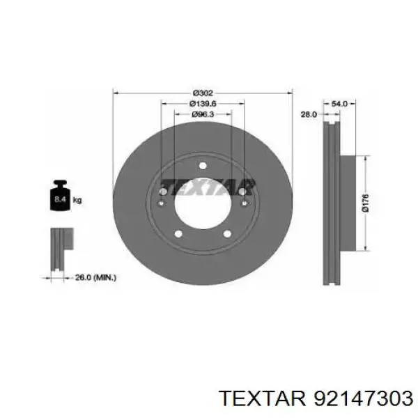 92147303 Textar тормозные диски