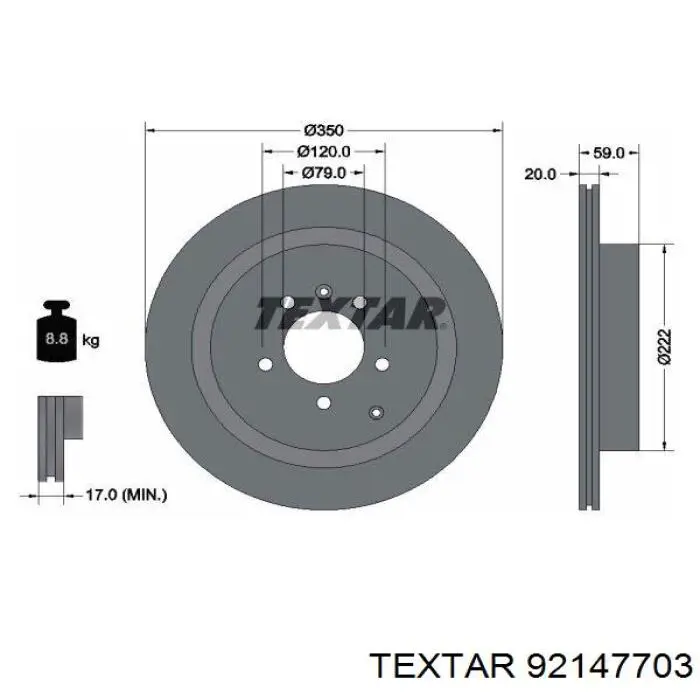 92147703 Textar тормозные диски